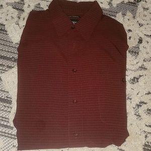 Men's Haggar Luxury Microfiber XLT Red Button Up Dress Shirt